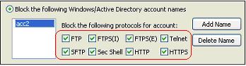 Blocking Window/Active Directory Account Protocols