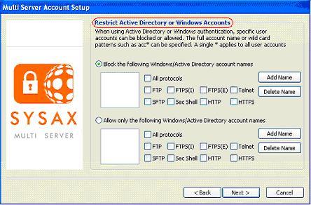 Restrict Active Directory or Windows Accounts
