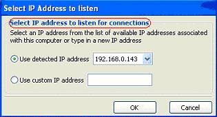 Select IP Address to Listen