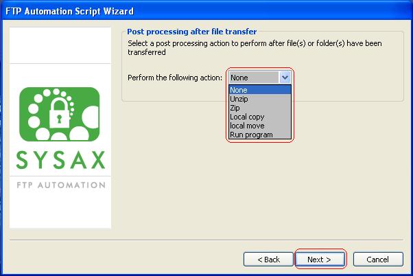 Actions performed after file uploading