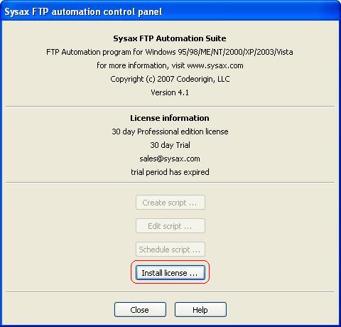 Click Install License
