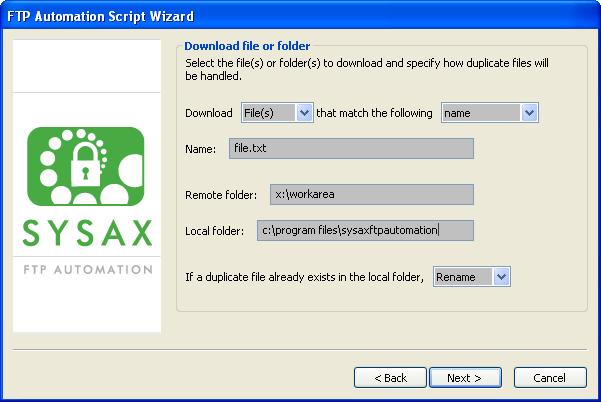 Enter the file name for downloading