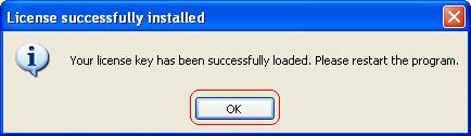 License Successfully Installed