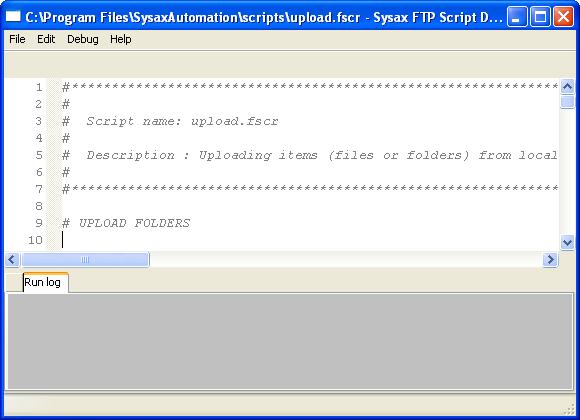 Script is generated for uploading file