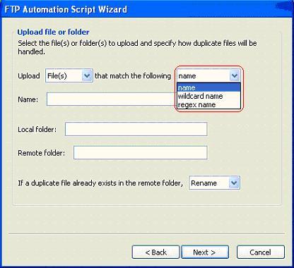 Select match format for uploading