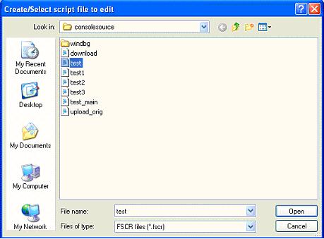 Select the script for editing