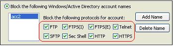 Blocking Window/Active Directory Account Protocols