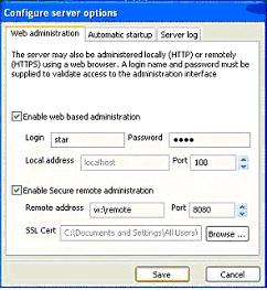 Web Administration Options