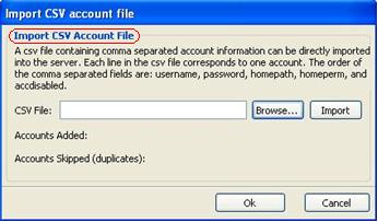 Import CSV Account File