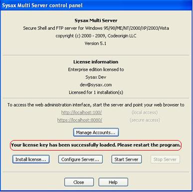 Install License Key