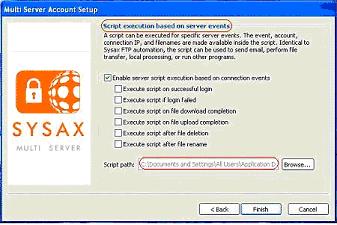 Script execution based on server events