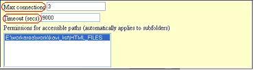 Set maximum connections and timout period