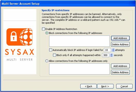 Specify IP Restrictions