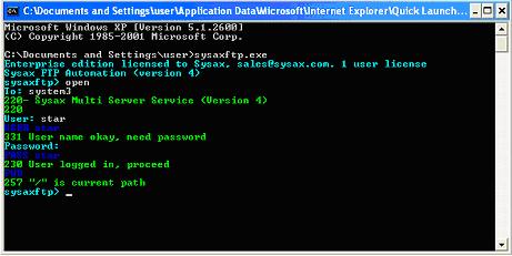 Sysaxftp Dos Command Window