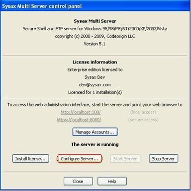 Sysax Multi Server Control Panel