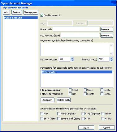 System User account manager